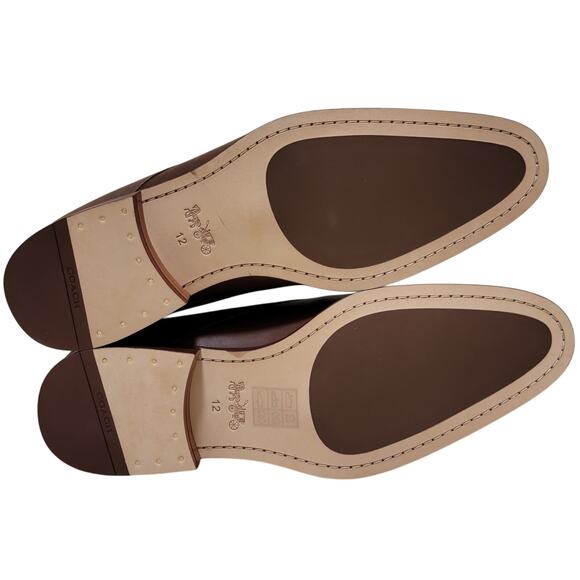 Coach Men Sculpt C Derby Lace Up Oxfords Size US 12D Saddle Brown Leather - Picture 4 of 5